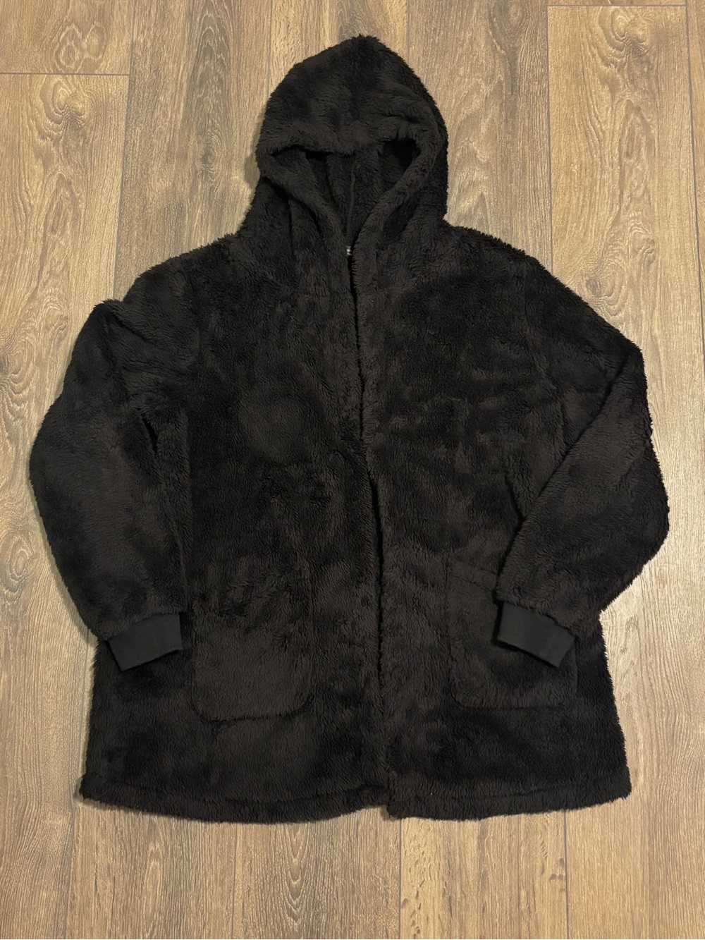 ✨2/$20✨ SHEIN Black Hooded Fuzzy Jacket